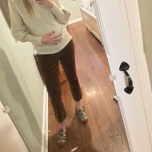 Corduroy Rust Maternity Cropped Pants